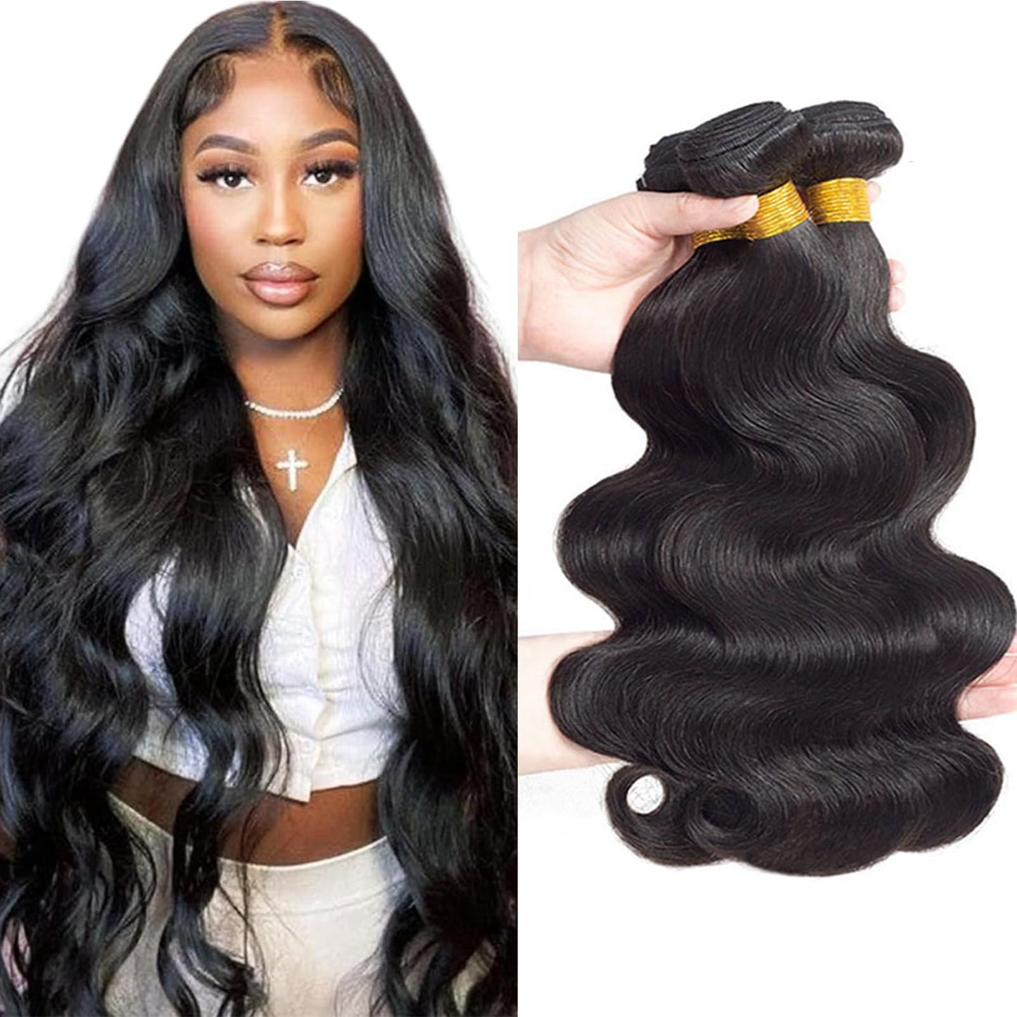 12A Grade Brazilian Virgin Hair Body Wave 3 Bundles 26'' 26'' 26'' 300G Virgin Remy Human Hair Weave Bundles 100% Unprocessed Br