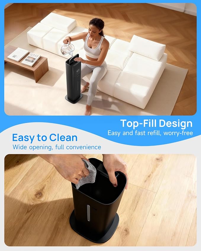 Warm & Cool Mist Humidifiers for Bedroom 500 sq ft, 2.1Gal/8L Humidifier Large Room with Essential Oil Diffuser, Top-Fill Large Room Humidifiers for Home Baby Nursery Plants Office