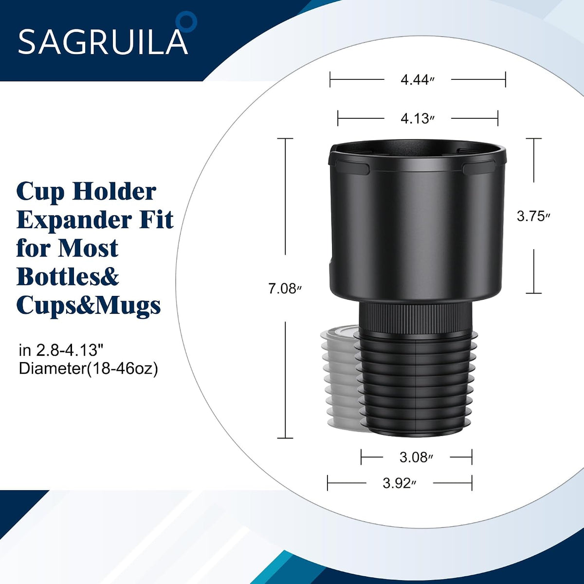 Sagruila Car Cup Holder Expander for Large Bottles, Big Cup Holder for Car