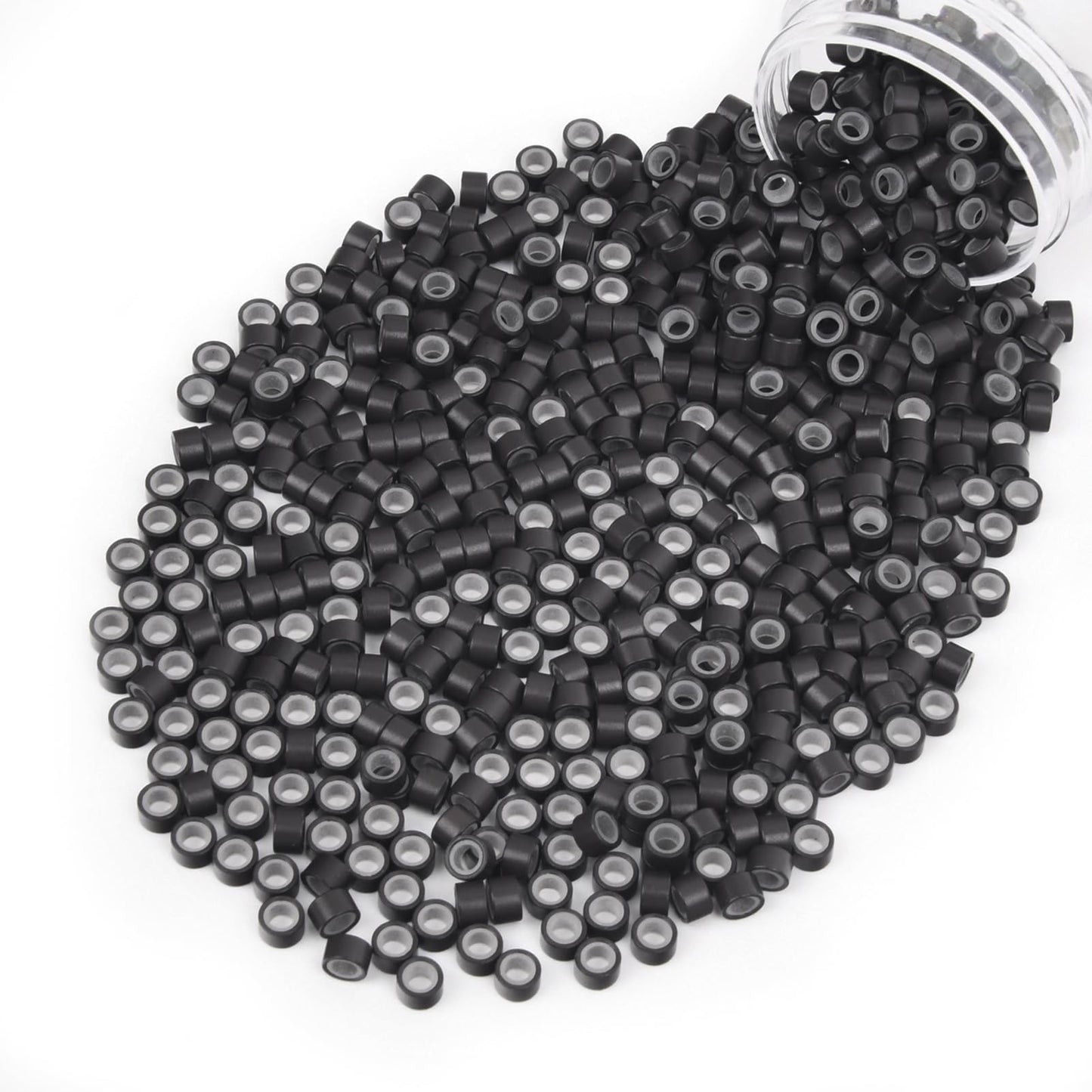 Vlasy 400Pcs 5Mm Silicone Lined Micro Ring Beads For Hair Extensions 5Colors Apply (400Pcs Dark Brown)