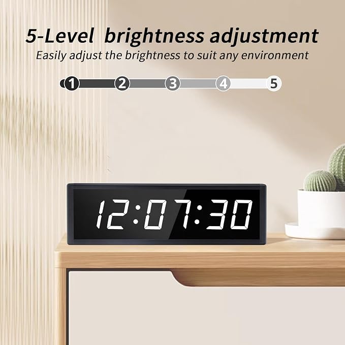 Large Digital Wall Clock with Remote Control, LED Stopwatch Timer, Count Up