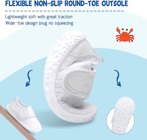 LeIsfIt Toddler Water Shoes - Breathable Quick-Dry Aqua Socks for Beach & Pool Play | Kids Sizes