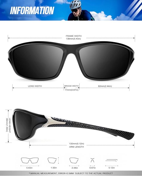 KALIYADI Polarized Sunglasses - UV Protection for Men | 4-Pack Sports Shades for Fishing & Cycling
