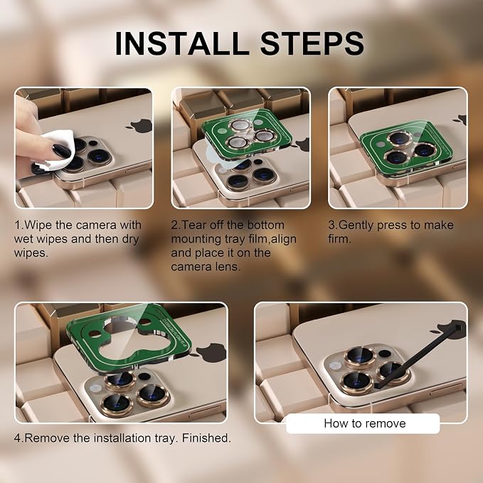Misea Compatible for iPhone 16 Pro/iPhone 16 Pro Max Camera Lens Protector