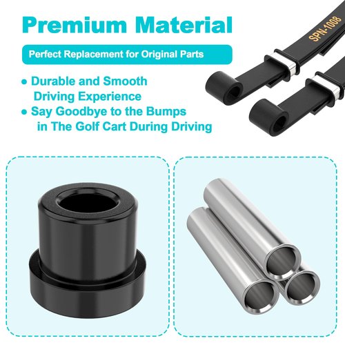 10L0L Golf Cart Rear Leaf Spring Bushing Kit Fits Club Car DS 1992-Up & EZGO TXT/Medalist 1994-Up, Replacement for OEM 1015583 1012303 70289-G02 70291-G01, Eliminates Noise & Improves Ride Quality