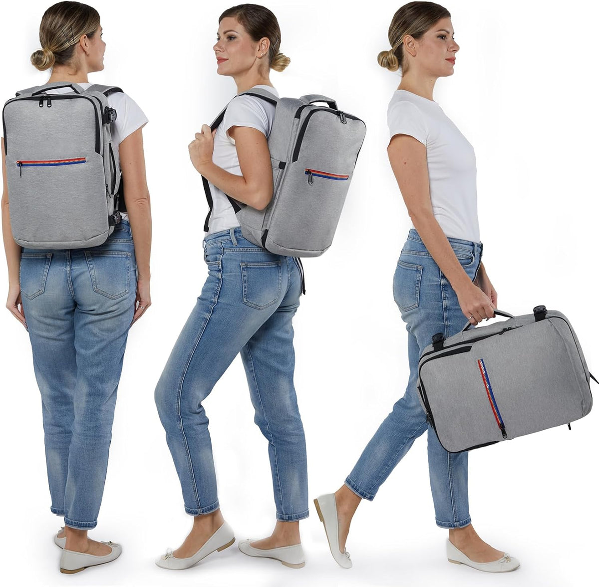 Skiennix Travel Backpack - TSA Approved Carry-On with USB Charging Port | 15.6-Inch Laptop Bag in Grey