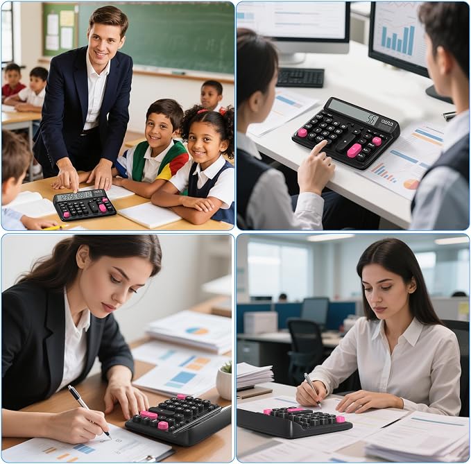 Desktop Calculator with Extra Large 5-Inch LCD Display, 12-Digit Two Way Power