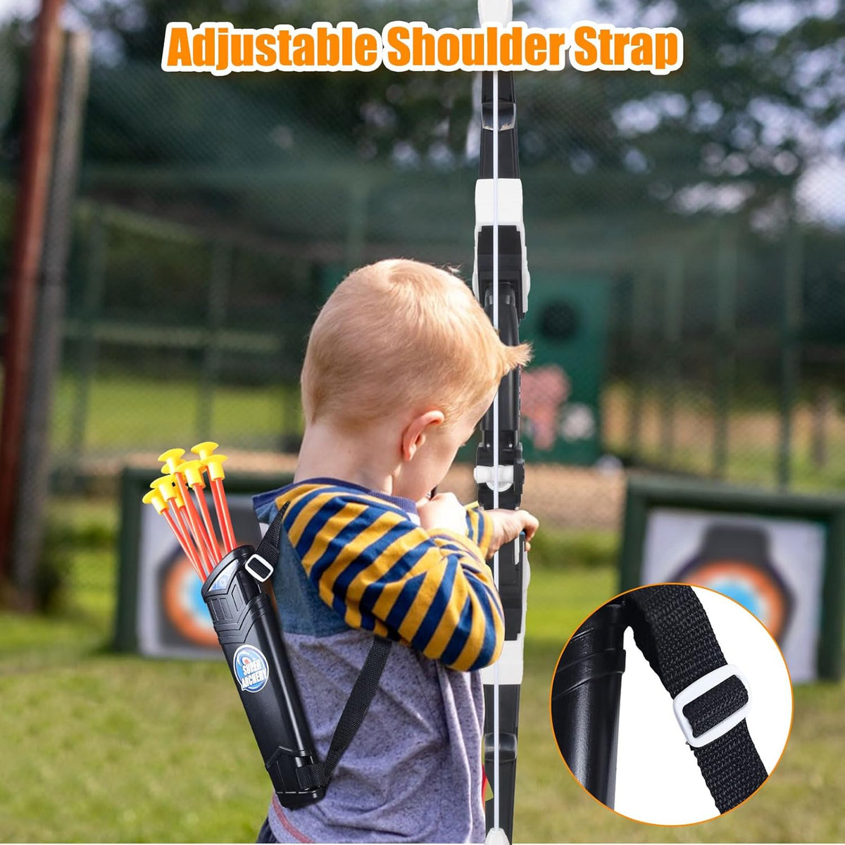 Skiennix Bow and Arrow Set - LED Light-Up Toy for Kids 4-12 | Includes 20 Suction Cup Arrows & Target