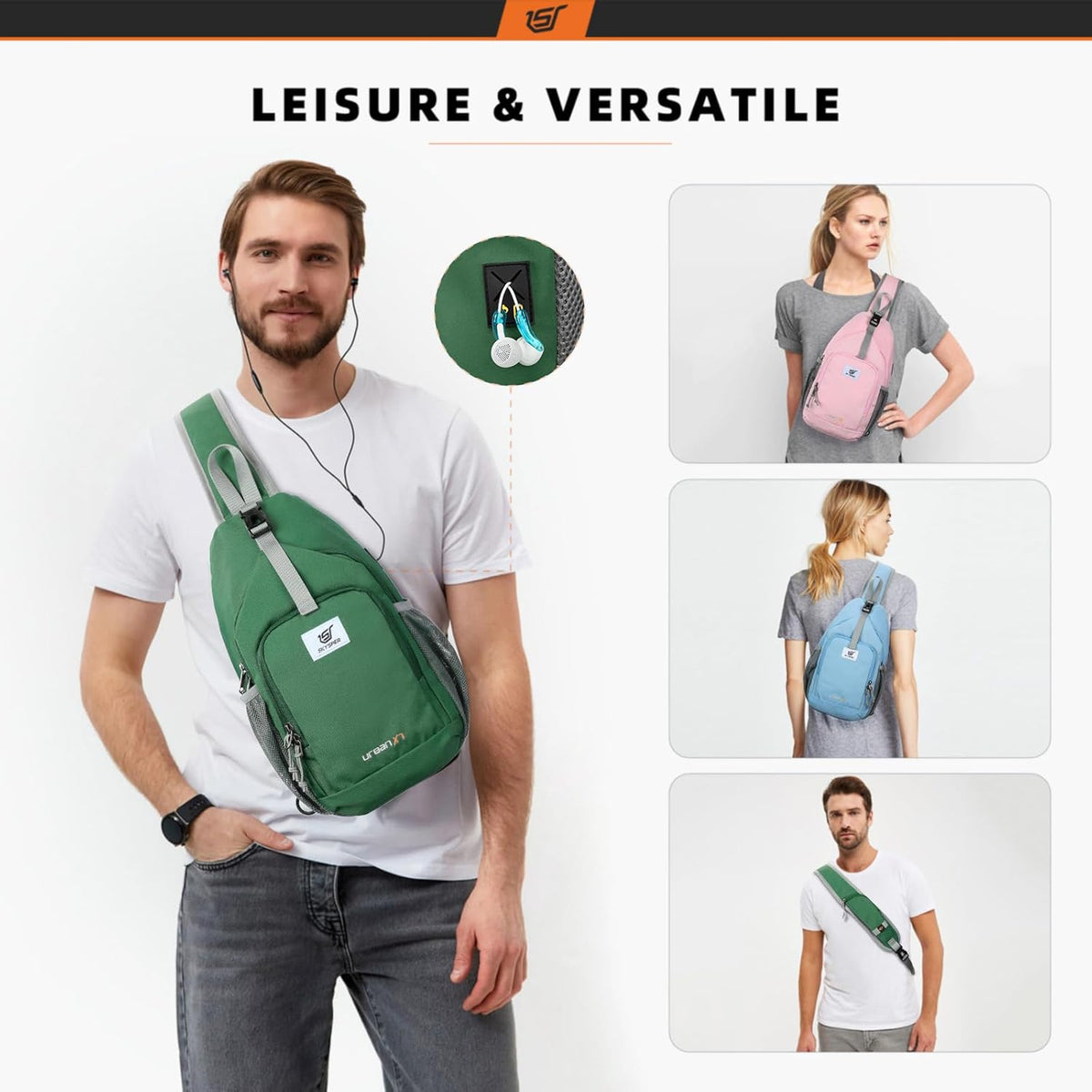 SKYSPER Sling Bag - RFID Crossbody Backpack for Travel & Hiking | Unisex Design in Pink