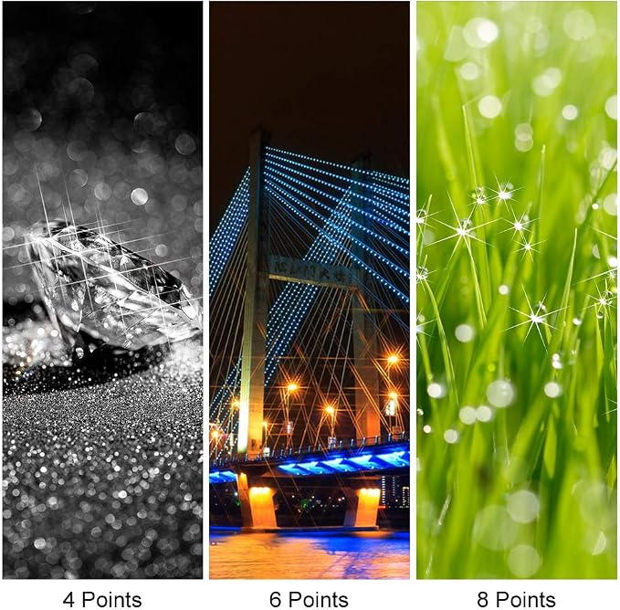 Sedremm Compatible with 72mm Star Filter 3 Pieces Starburst Lens Filter Canon