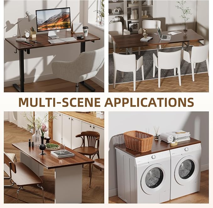 Universal Solid One-Piece Wood Table Top, 60"x24"x1" Workbench Top - Rectangular Particle Board for Standing Desk, Home Office Desk Countertop DlY, Washer Dryer, Coffee, Bar Tabletop