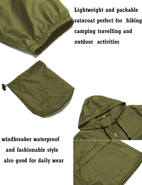 Avoogue Lightweight Waterproof Raincoat for Women - Packable Hooded Windbreaker Jacket