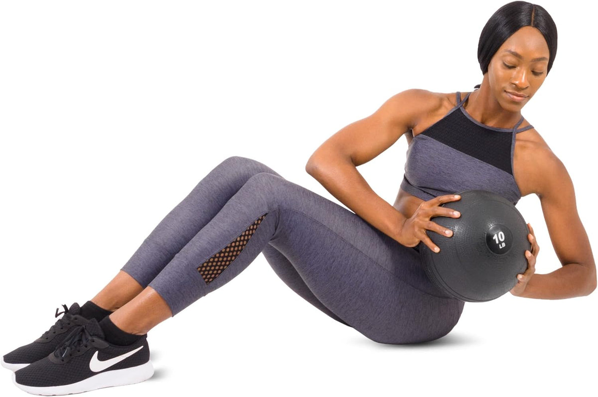 ProsourceFit Slam Medicine Balls - Smooth & Tread Textured Grip | 5-50lbs for Strength & Conditioning