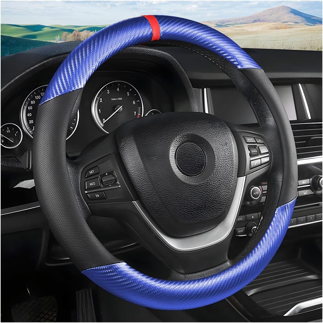 Moly Magnolia 15 Inch Car Steering Wheel Cover, Black-1