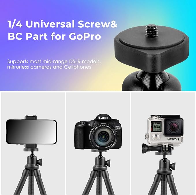 UBeesize Phone Tripod, UBeesize 12 Inch Flexible Cell Phone Tripod Stand Holder