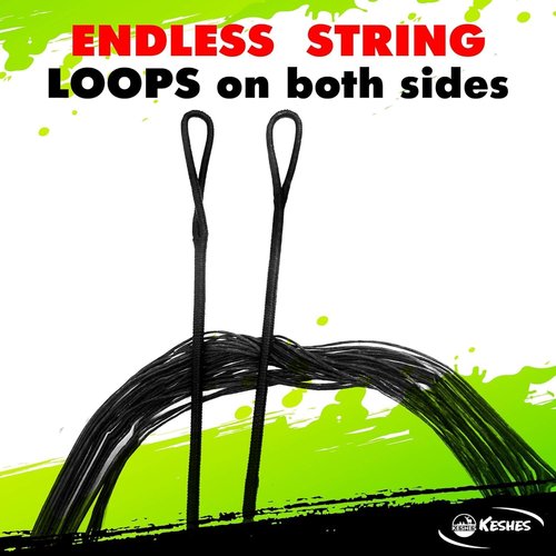 KESHES Dacron Bow String Replacement - Durable Bowstring for Recurve & Longbow Bows | 44-70 Inches, 12-16 Strands, Includes 2 Brass Nocks