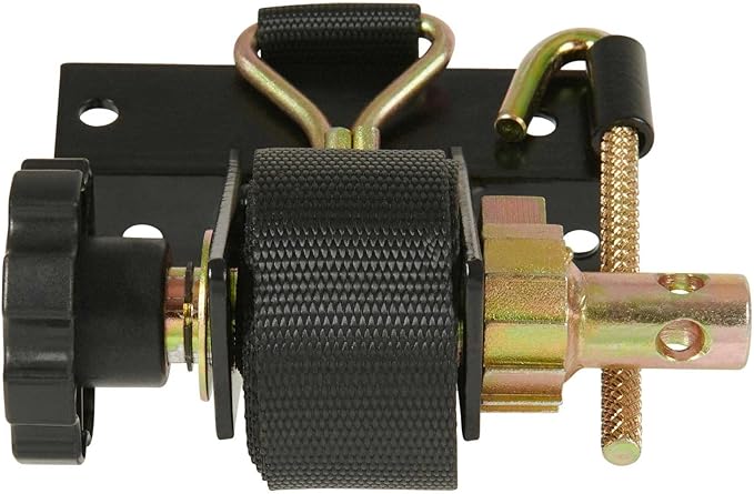 Mytee Products 1-1/2" x 7' Black Ladder Rack Ratchet Straps with J-Hook (2 Pair) - 500 lbs Square Tube Mount - Retractable Ratchet Tie Down Strap for Roof Rack