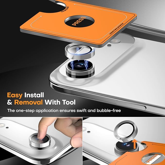 Camera Lens Protector for iPhone Air, Tempered Glass Metal Individual Camera