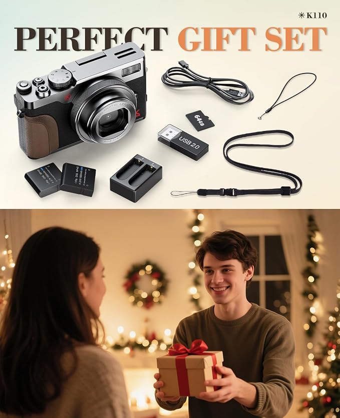 True 5K 64MP Digital Camera for Photography, Autofocus 18X Zoom, Comes