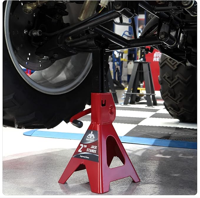 Jack Boss Jack Stands 2 Ton (4,000 LBs) Lifting Car Stand, Fit Use for Cars Automotive Small Vehicles, Red, 2 Pack