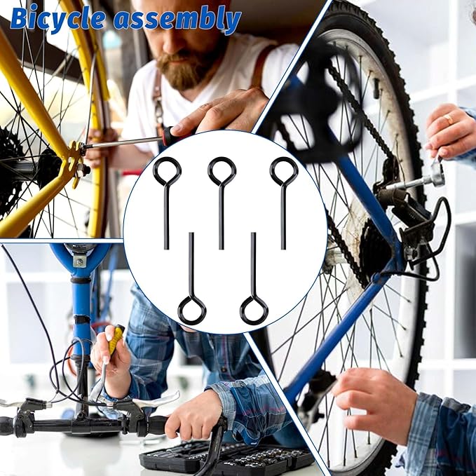 5 Pack 1/8" Allen Wrench, Hex Key for Push Bar Door, Standard Hex Dogging Key with Full Loop, Black Metal Allen Wrenches Keychain Door Keys