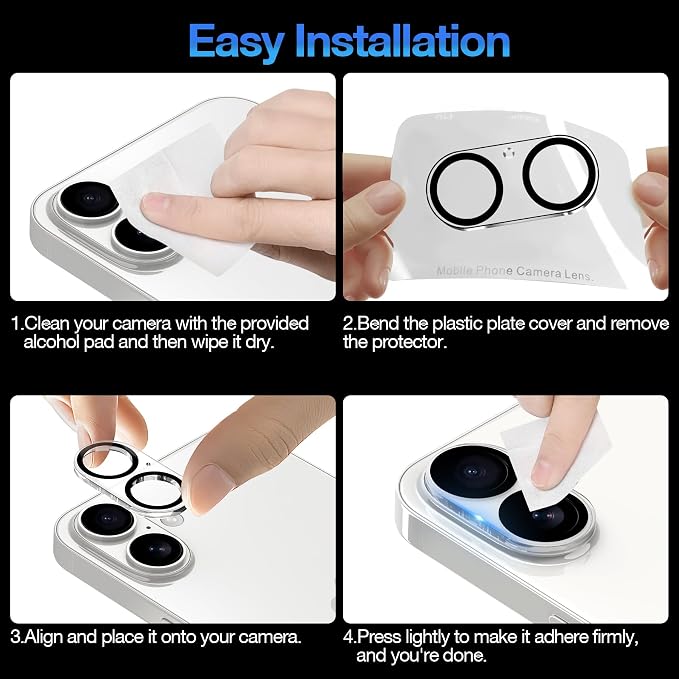 WHPXJY 2025 New Upgrade for 3 pack iPhone 17 Camera Lens Protector-Tempered