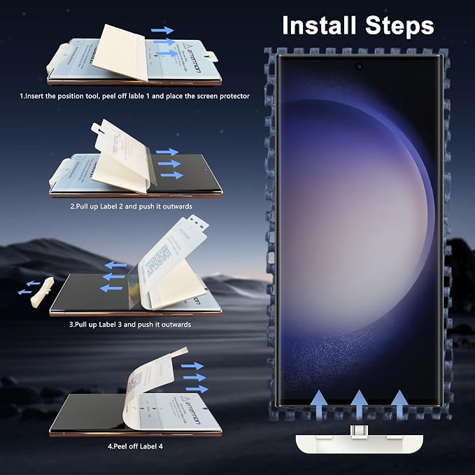 Screen Protector for Samsung Galaxy S23 Ultra Flexible TPU Film 3D Curved Full