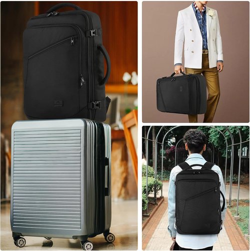 MATEIN Carry-On Backpack - Extra Large Expandable Travel Bag | Water-Resistant 40L Daypack in Black