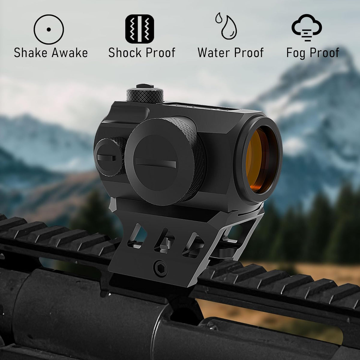 UUQ Compact Red Dot Sight - 2 MOA Shake Awake Optic with 11-Level Brightness | IPX7 Waterproof, 1000G Shockproof, Fits 20mm Rail
