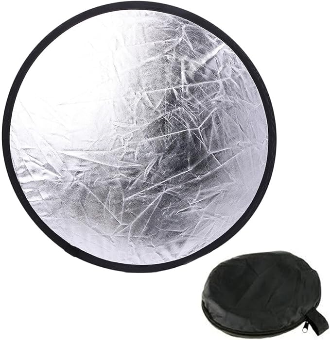 2 in 1 Lighting Reflectors Round Folding Portable 30cm/12inch Camera Photo