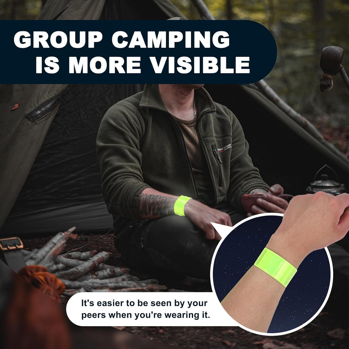 Skiennix Reflective Arm Bands - 30 Pcs High Visibility Snap Bracelets for Night Jogging & Cycling