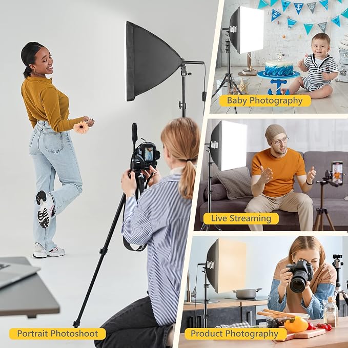 Torjim Softbox Photography Lighting Kit, Studio Lights