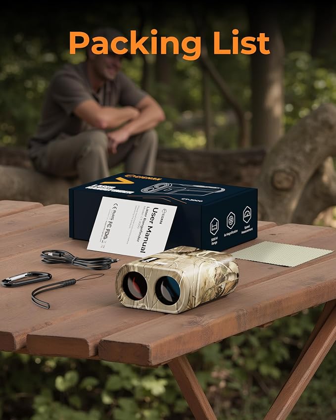 Hunting Range Finder 3280 Yards, CIGMAN Rechargeable Laser Rangefinder 6X