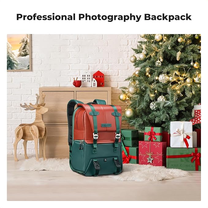 K&F CONCEPT 20L Camera Case for Photographers Large Capacity PU Leather Camera