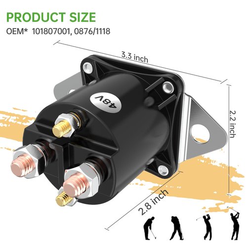 10L0L 48V Electric Golf Cart Solenoid Fit for Club Car DS (1995-1997) 101807001 1118, 48 Volt 4 Terminal Electric Solenoid Replacement