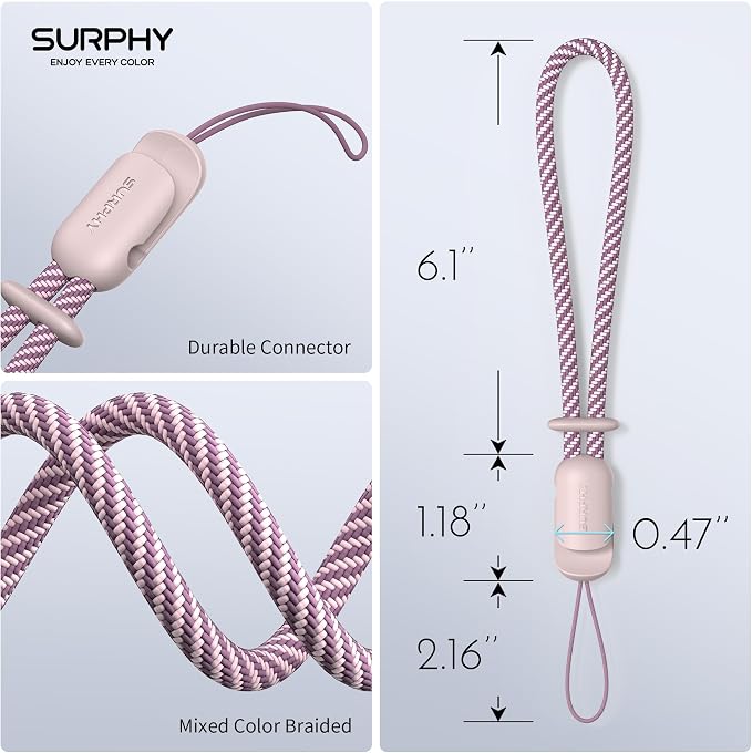 SURPHY 2 Pack Phone Lanyard for Cellphone Case, Phone Wrist Strap for Case