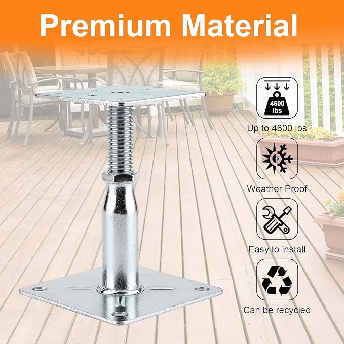 8 Pack Adjustable Support Jack for The Floor,Deck Foundation,Post Floor Joist Jacks,RV Step Stabilizer,Mini Screw Jack- Post 3.5" to 6"