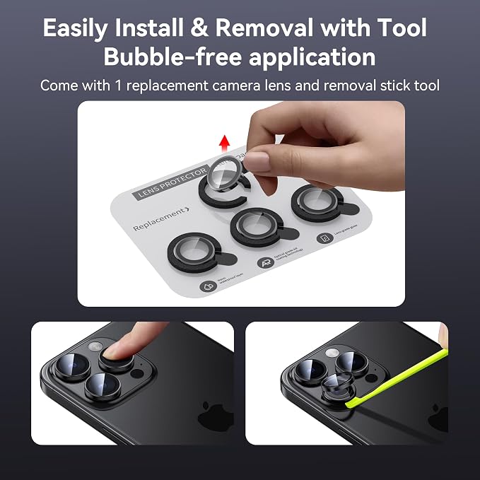 WSKEN for iPhone 15 Pro/iPhone 15 Pro Max Camera Lens Protector, Shatterproof