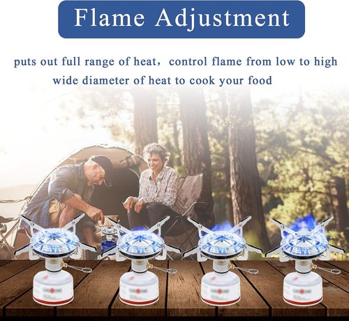 Caudblor Portable Camping Stove - Lightweight Backpacking Burner with Butane Adapter & Carrying Case