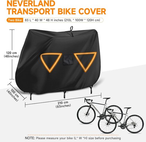 Neverland Bike Cover - Waterproof Outdoor Storage for 2 Bikes | Durable 600D Oxford Material, Reflective Design