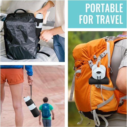 Nefeeko Collapsible Water Bottle - BPA-Free 26oz Foldable Design | Lightweight & Leak-Proof for Travel