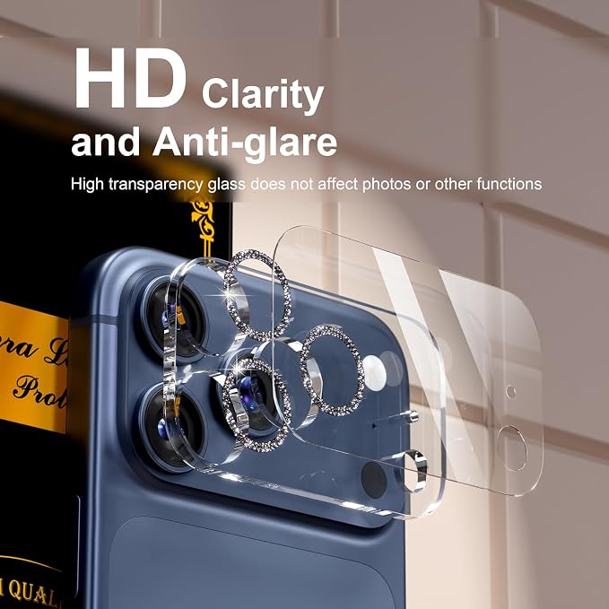 for 6 Pack iPhone 17 Pro Camera Lens Protector 9H Tempered Glass Camera Screen