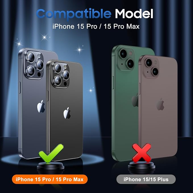 UniqueMe for 3 Pack iPhone 15 Pro/iPhone 15 Pro Max Camera Lens Protector