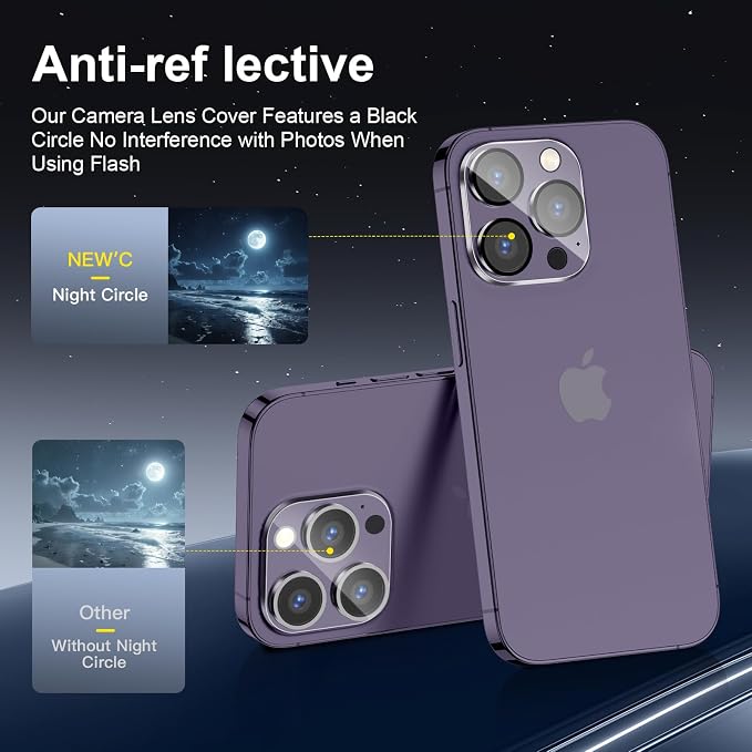 NEW'C 3x Privacy for iPhone 14 Pro Screen Protector+ 3x Camera Lens Protector