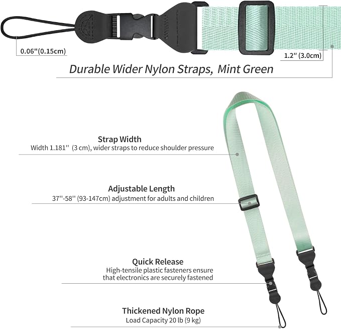 FIEIL 5 Pack Nylon iPad Strap, Adjustable Camera Neck Strap, Comfortable