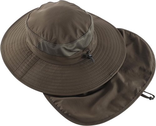 Home Prefer UPF 50+ Sun Hat - Wide Brim Fishing Hat with Neck Flap for UV Protection | Summer Safari