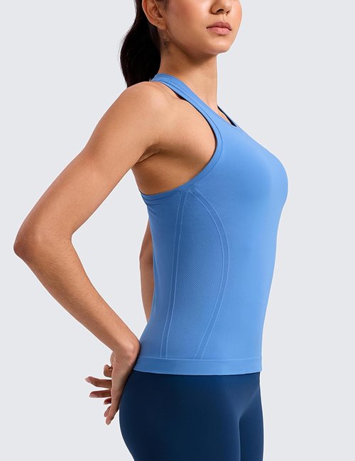 CRZ YOGA Seamless Workout Tank Tops for Women - Breathable Athletic Sleeveless Shirts | Ideal for Running & Gym