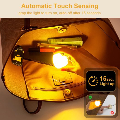 DSCVX Rechargeable Purse Light,2026 New Automatic Touch Sensoring Handbag Light, Upgraded Ultra Bright Bag Night Light, Mini Purse Lights for Women,Girls,Wife,Mother,Friends(1pcs)