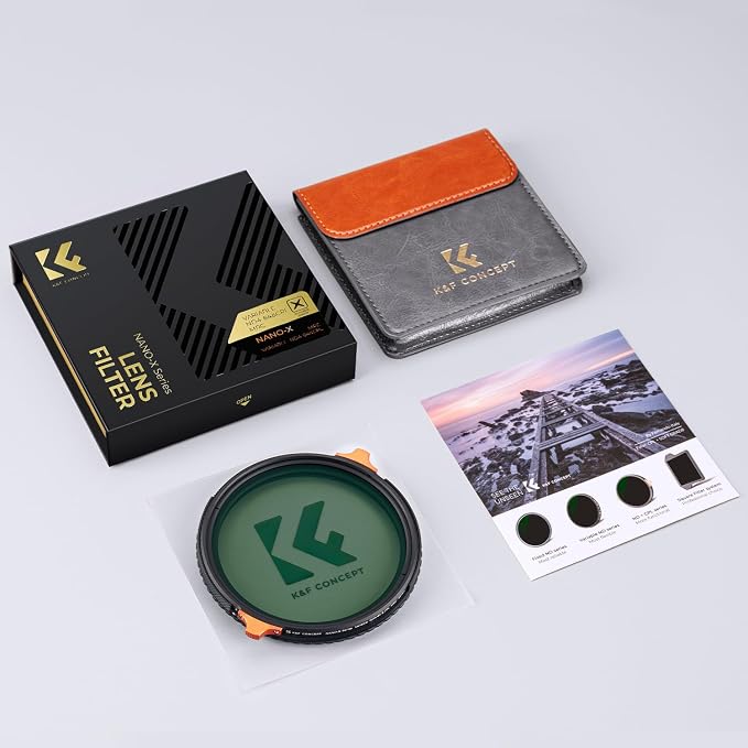 K&F CONCEPT 43mm ND4-64 ND Lens Filter Variable & CPL Polarizers Filter 2-in-1