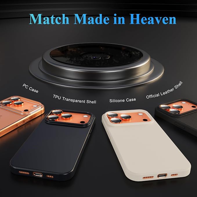 YWXTW Camera Lens Protector for iPhone 17 Pro/iPhone 17 Pro Max, Tempered Glass